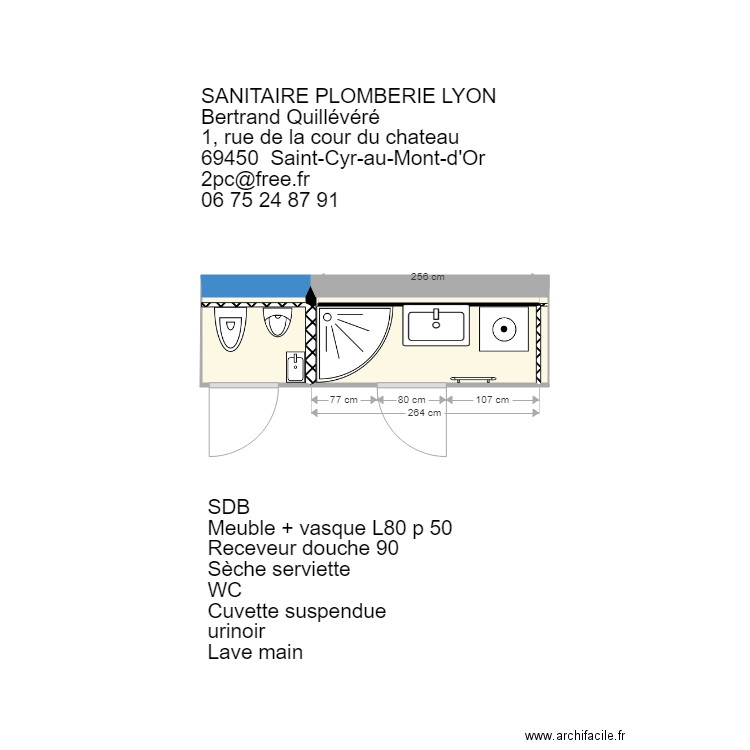 SDB et WC urinoir lave main St Cyr . Plan de 0 pièce et 0 m2