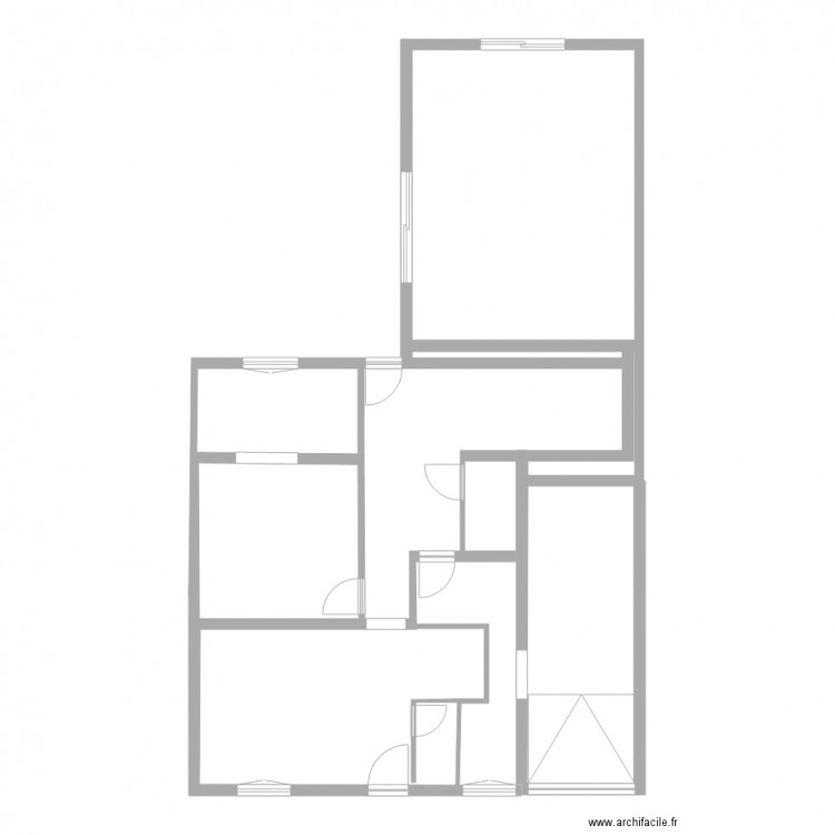 montfermeil RDC extention. Plan de 5 pièces et 49 m2