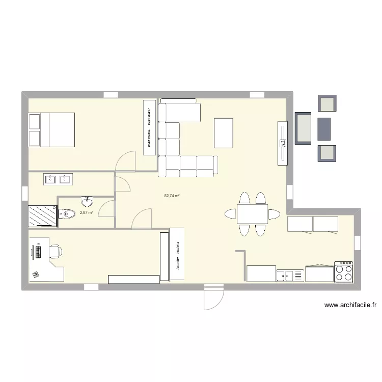 vrai maison RDC. Plan de 