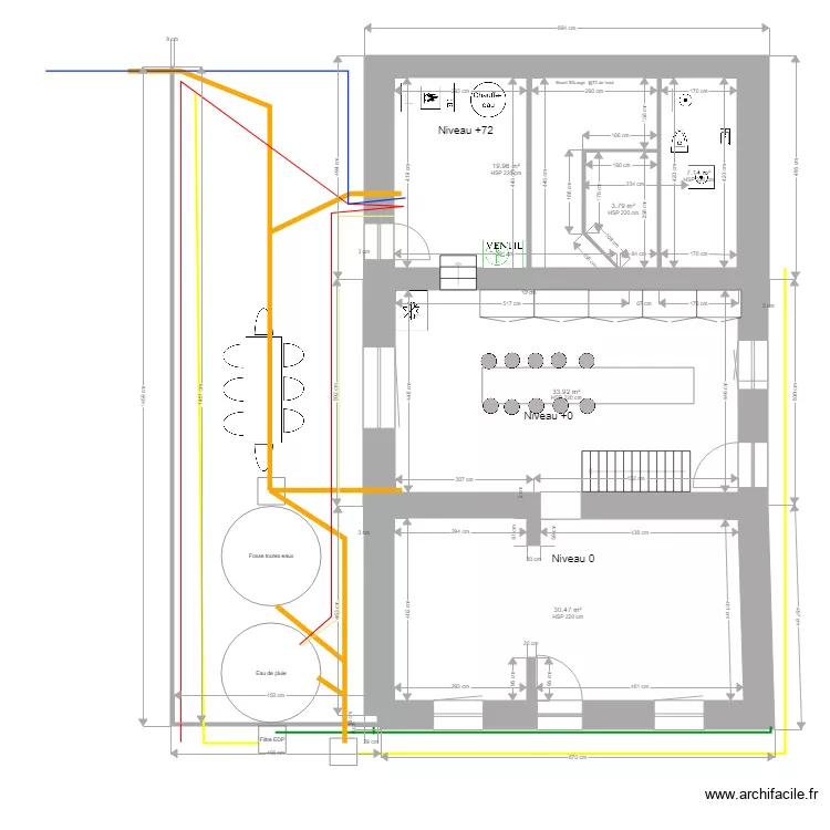 apr&egrave;s transformation version chambres h&ocirc;tes. Plan de 