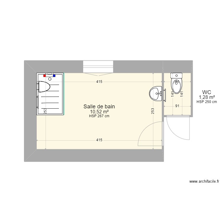 CLAIR Y. Plan de 9 pièces et 77 m2