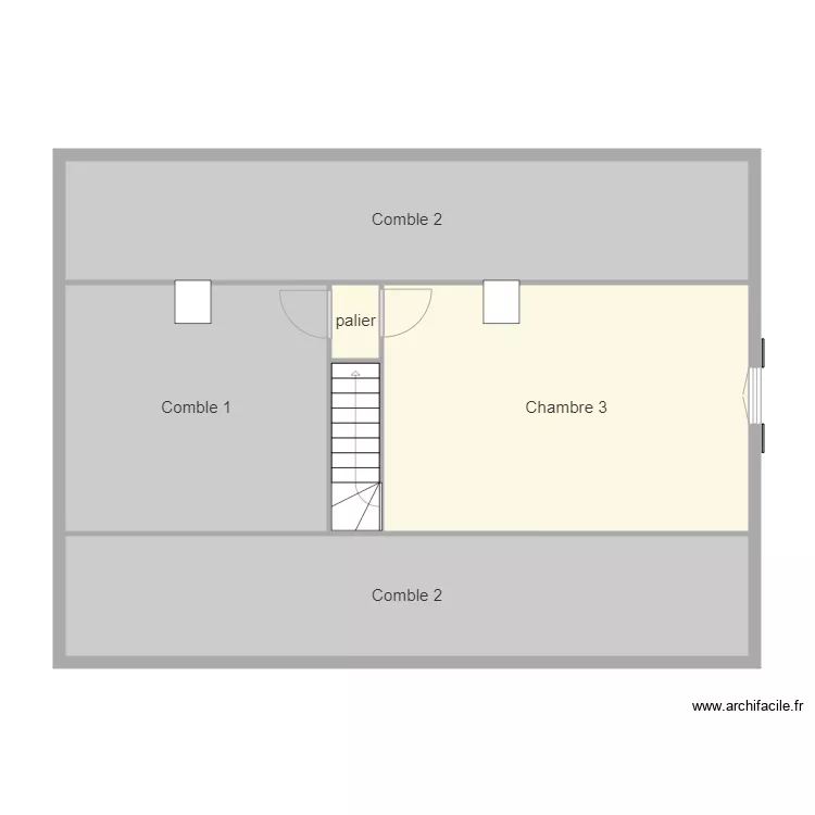 porte etage. Plan de 
