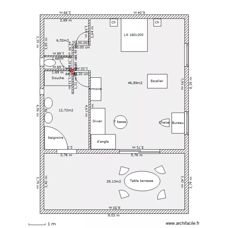 Casa &eacute;tage. Plan de 