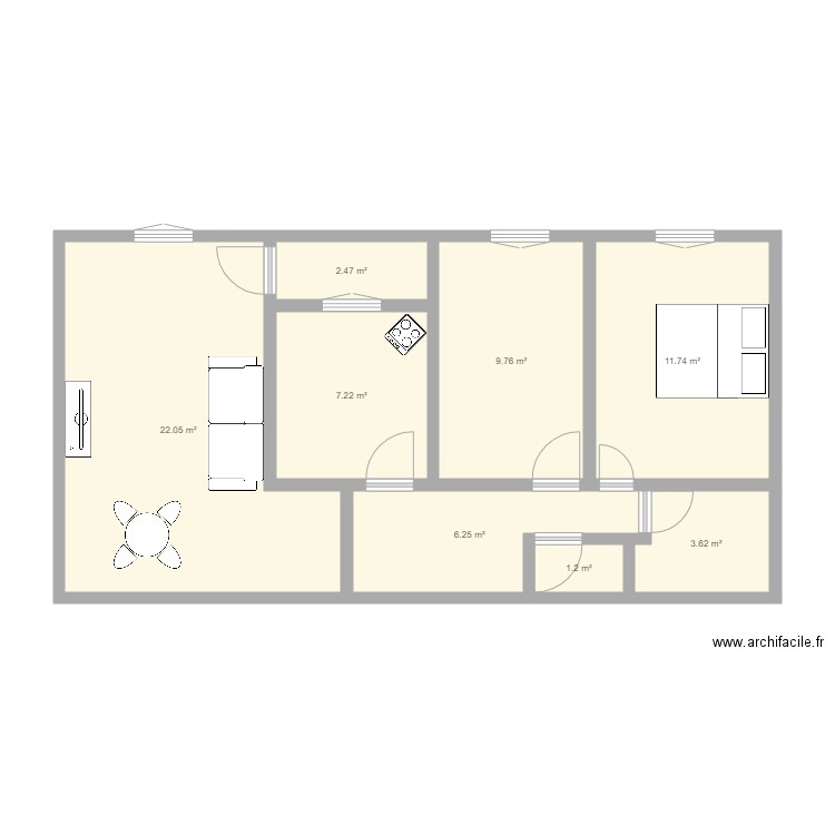 plan appartement 64m2