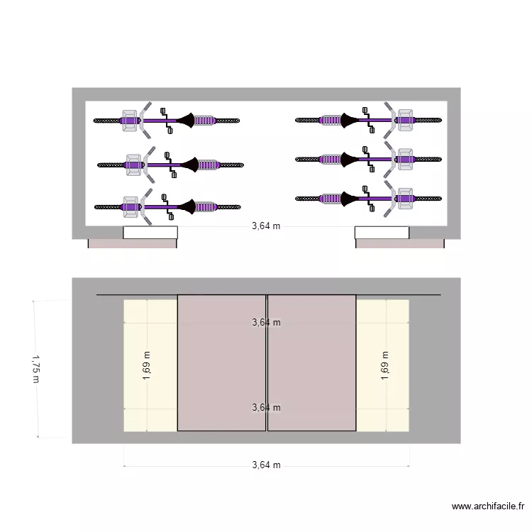 ABRI VELO 2 PORTES. Plan de 