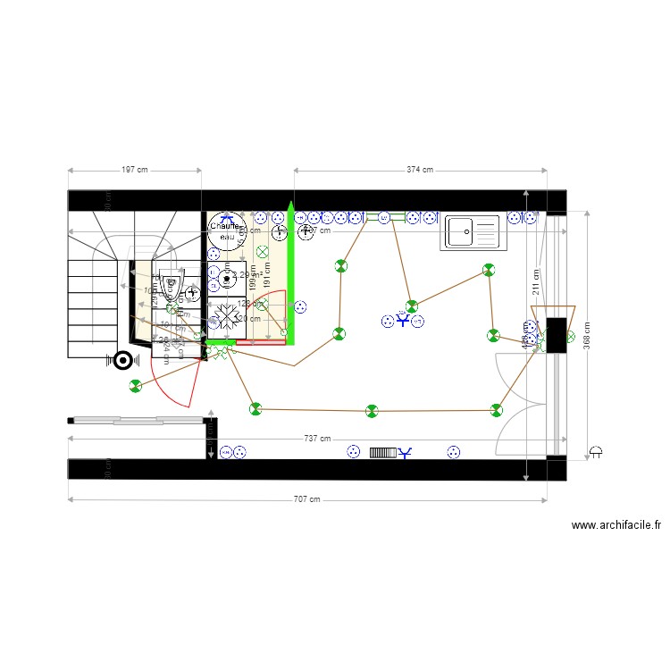 Cornebarrieu Plan coté cuisine. Plan de 0 pièce et 0 m2