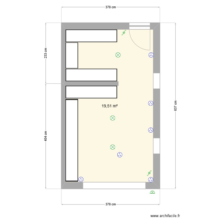 Garage villeneuve. Plan de 1 pièce et 20 m2