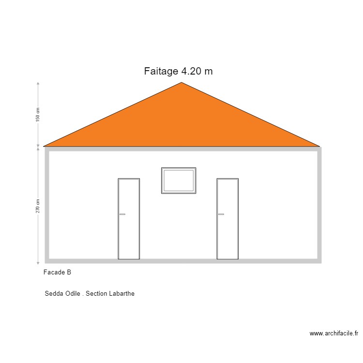 facade B. Plan de 0 pièce et 0 m2