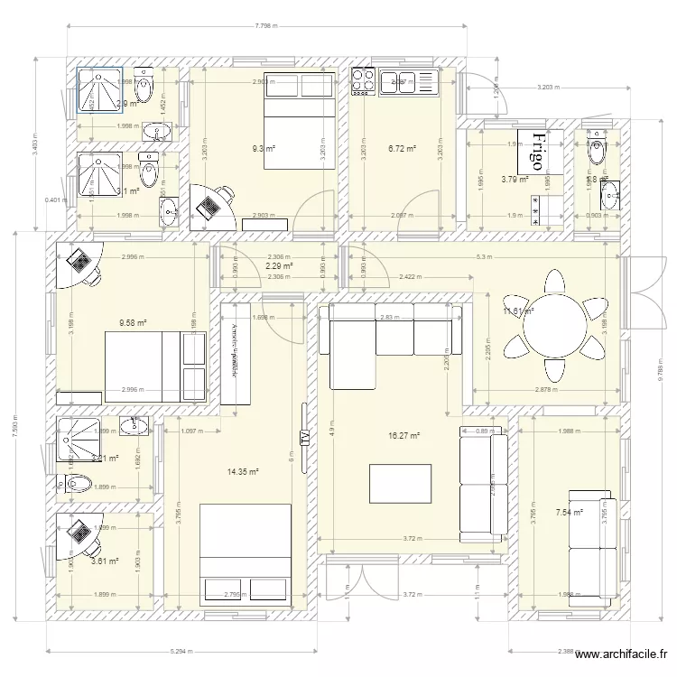 MAISON HABITATION DIMERC. Plan de 