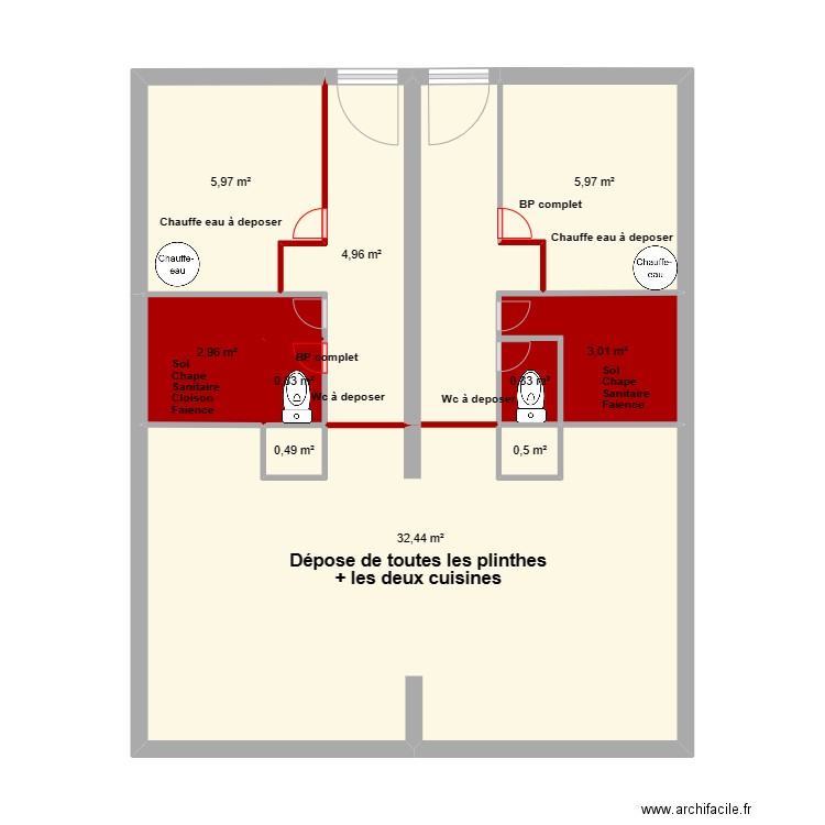 Deyres Demolition. Plan de 0 pièce et 0 m2
