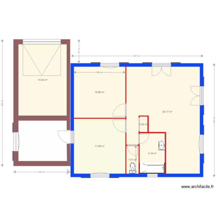 plan maison Yvon et Fran&ccedil;oise. Plan de 