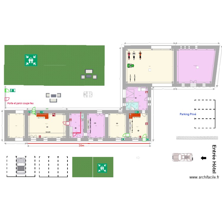 plan général la comte RDC. Plan de 0 pièce et 0 m2