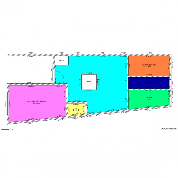 modif grange rdc. Plan de 0 pièce et 0 m2