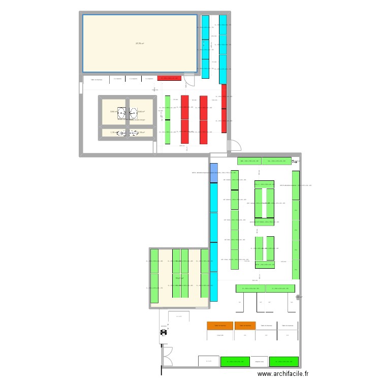 pole expe V4. Plan de 7 pièces et 67 m2