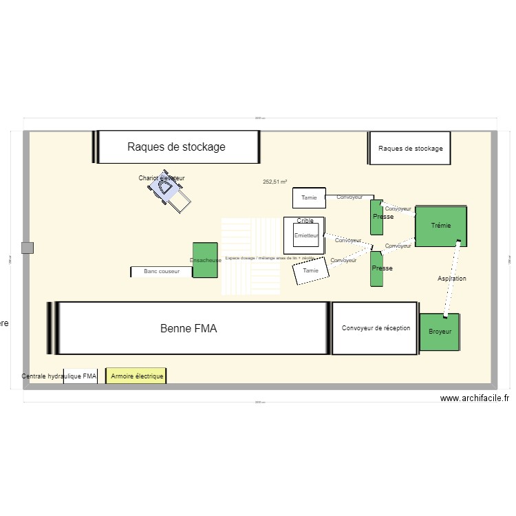 Plan hangar Oudezeele 2. Plan de 0 pièce et 0 m2