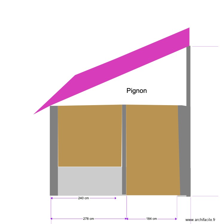 Façade Sud Est Terasse. Plan de 0 pièce et 0 m2