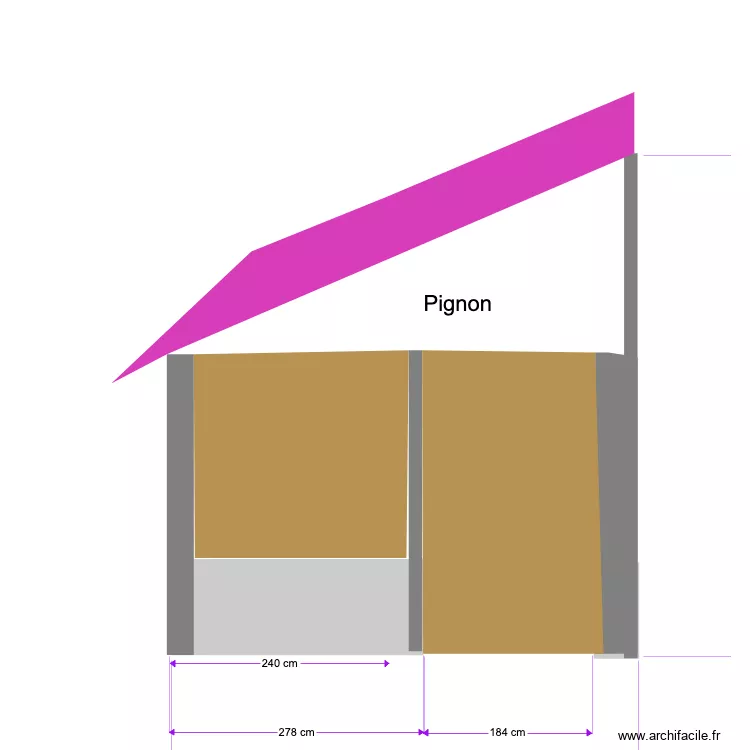 Fa&ccedil;ade Sud Est Terasse. Plan de 
