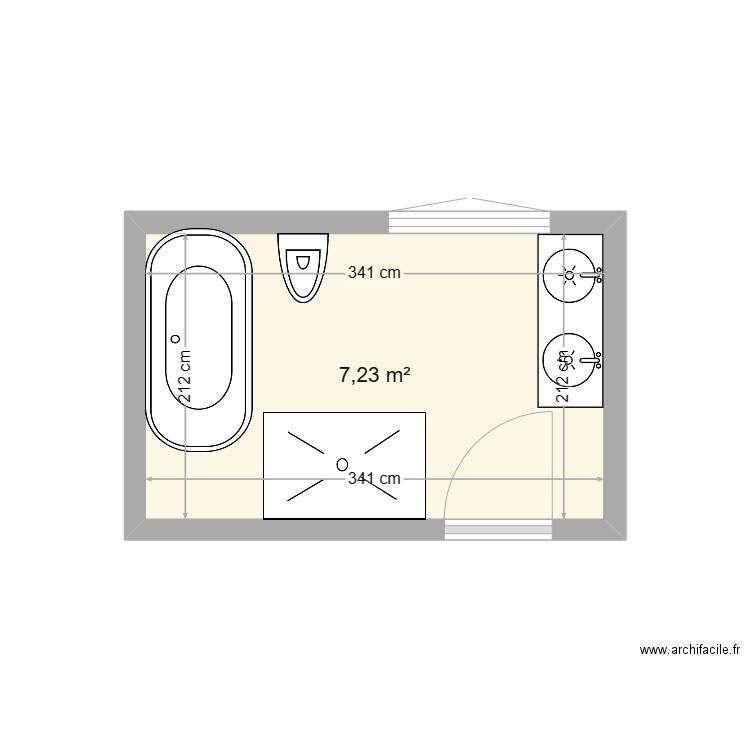 salle de bains étage. Plan de 0 pièce et 0 m2