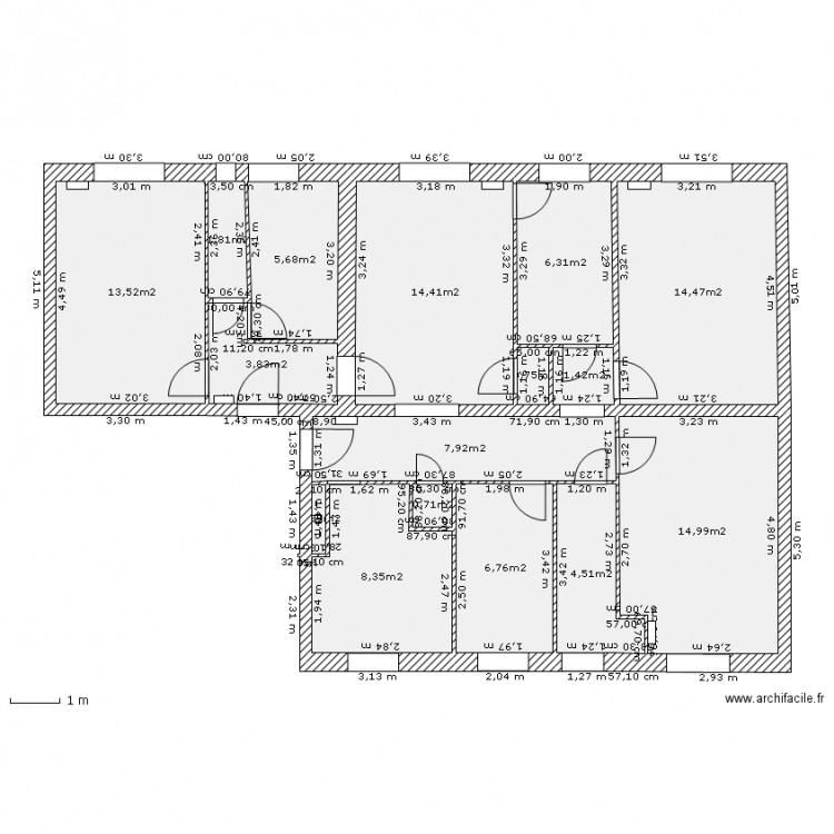 THFLO AVANT TRAVAUX  avec cotes. Plan de 0 pièce et 0 m2