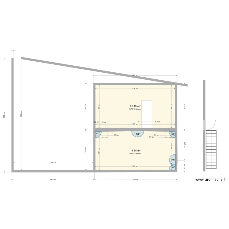 Façade BLA. Plan de 0 pièce et 0 m2