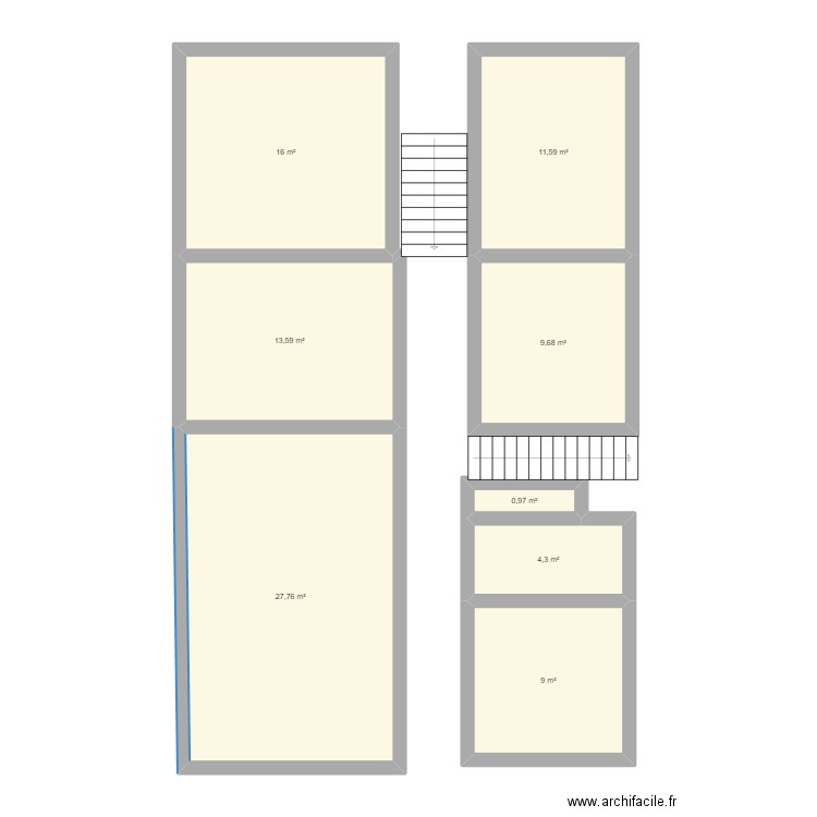 MAISON 3. Plan de 8 pièces et 93 m2