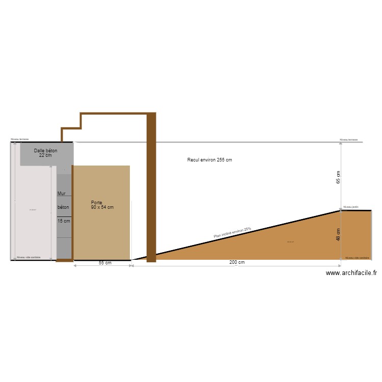 Accés sous la terrasse 4. Plan de 0 pièce et 0 m2