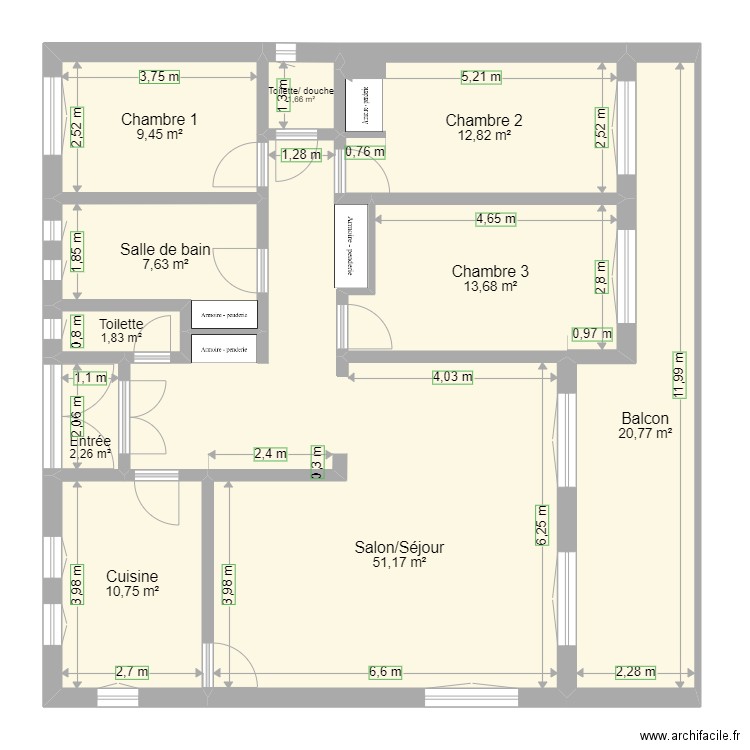 Maison st raph Etage. Plan de 10 pièces et 132 m2