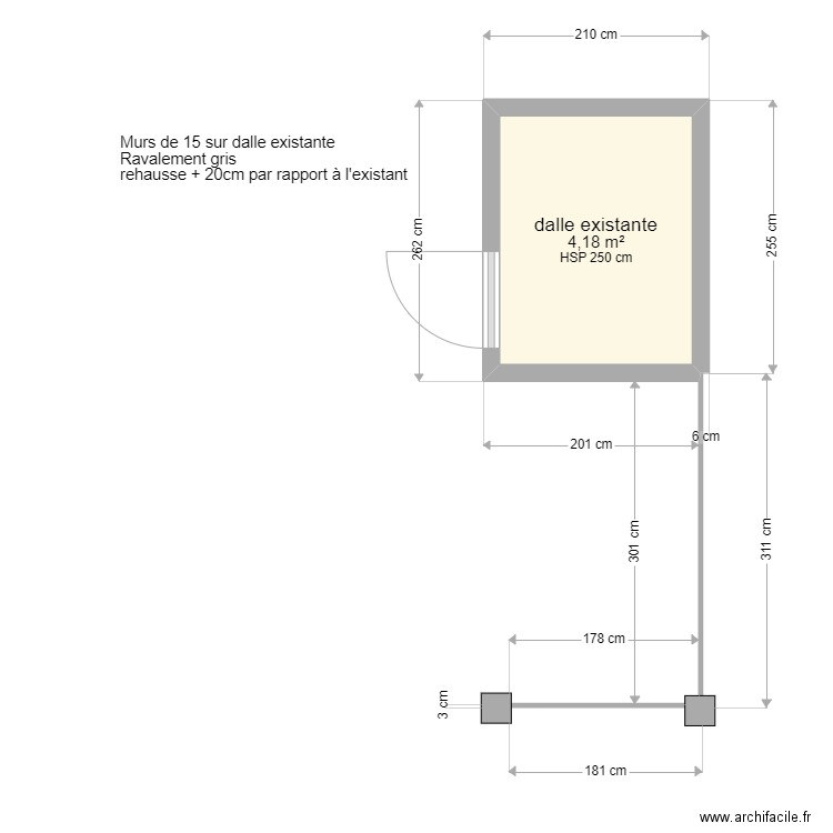 FR PARE ARBI. Plan de 1 pièce et 4 m2