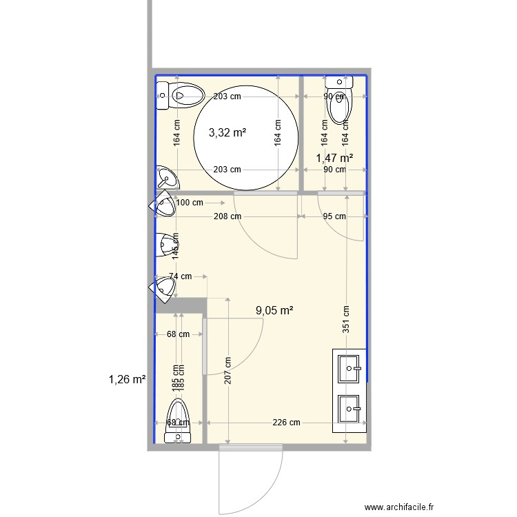 Projet wc 2. Plan de 0 pièce et 0 m2