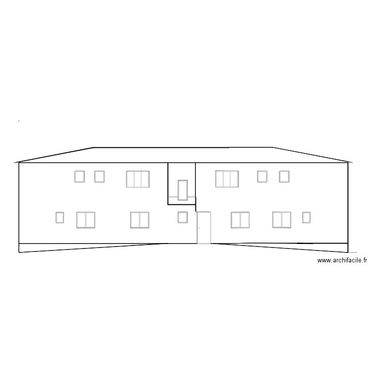 Façade arrière. Plan de 0 pièce et 0 m2