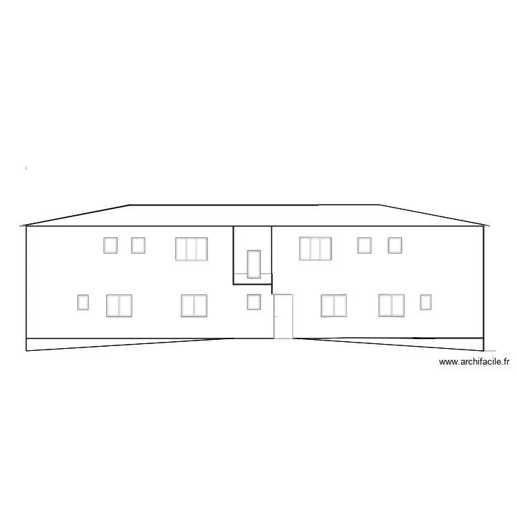 Fa&ccedil;ade arri&egrave;re. Plan de 