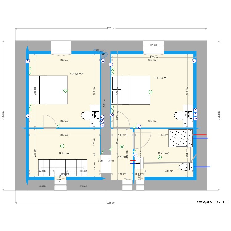 chambre etage. Plan de 0 pièce et 0 m2