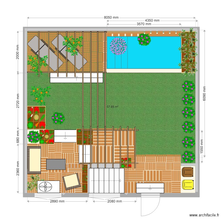 Jardin. Plan de 0 pièce et 0 m2