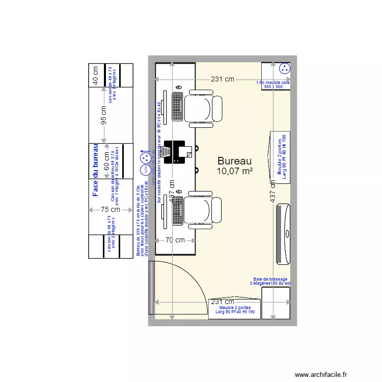 Am&eacute;nagement Bureau Thiers Mars 2022 01. Plan de 