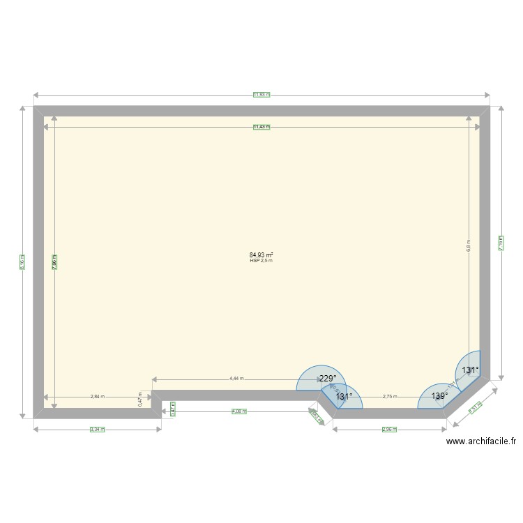 maison 2. Plan de 1 pièce et 85 m2