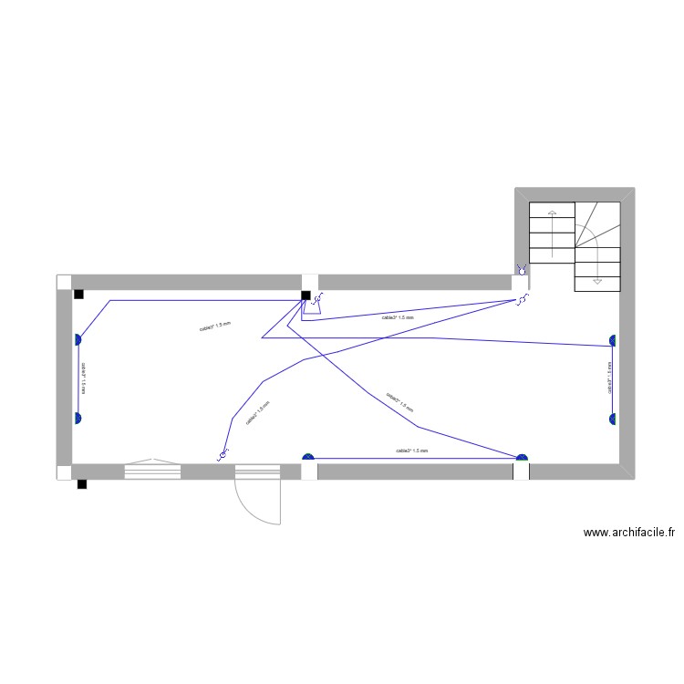 MOKRANI1. Plan de 1 pièce et 32 m2