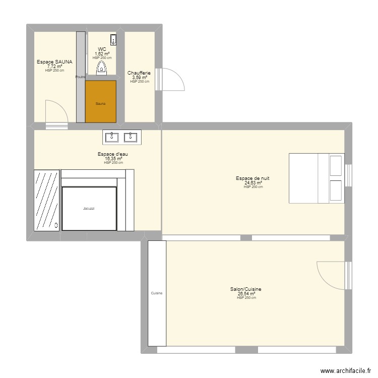 Love Room - Pouancé - Plan plomberie. Plan de 0 pièce et 0 m2