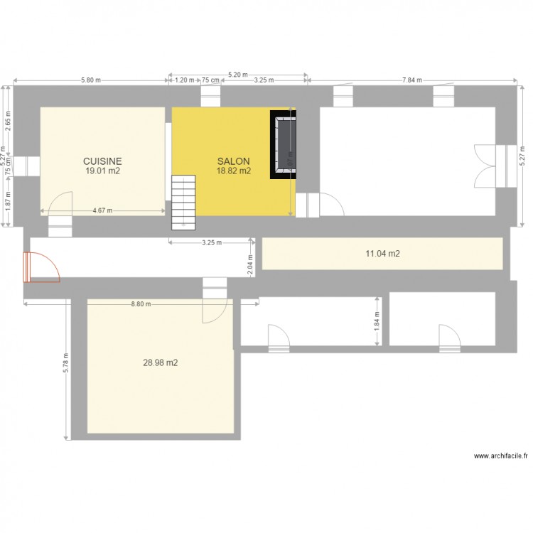 STRRezDeChaussé. Plan de 0 pièce et 0 m2