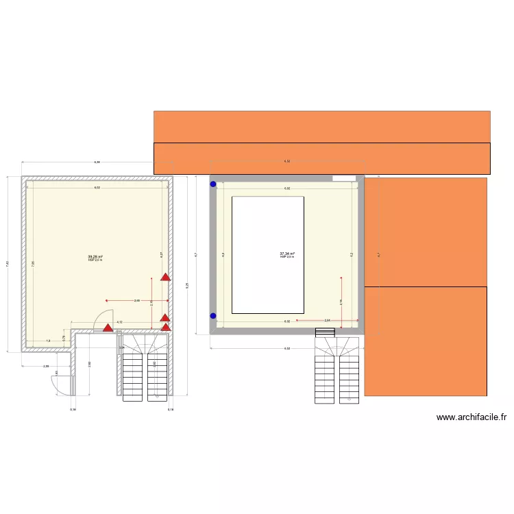 SCI MADIBEAU 2 r+1&r+2. Plan de 