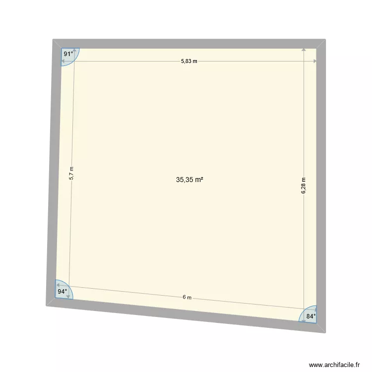 terrasse cote r&egrave;el. Plan de 