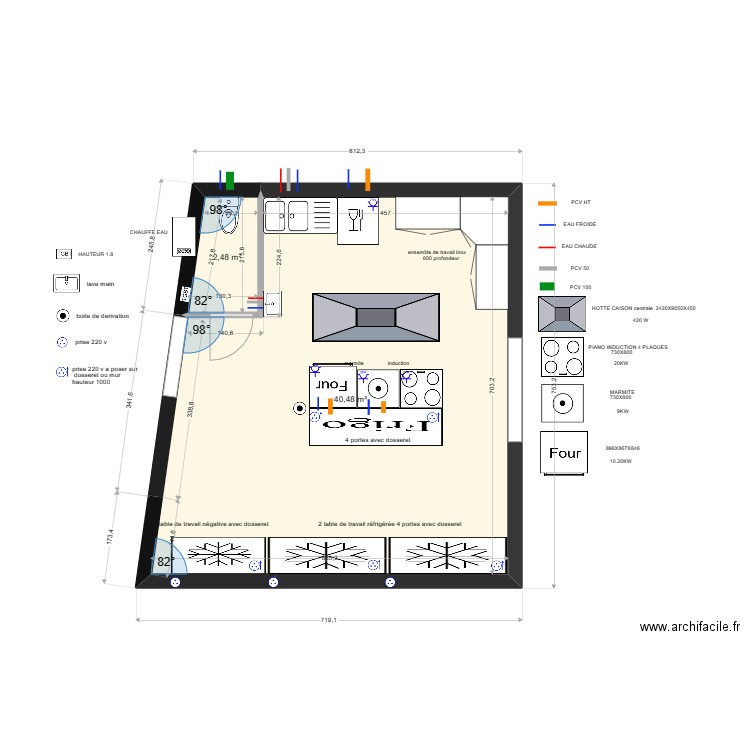 calonne 4. Plan de 2 pièces et 43 m2