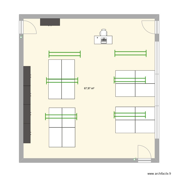 schema d'implantation. Plan de 1 pièce et 68 m2