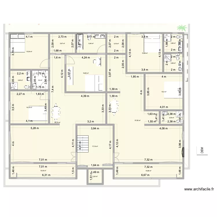 PROJET R+4 asc3 400sqm. Plan de 
