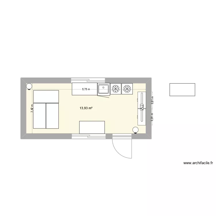 salle conducteurs. Plan de 1 et 14 m² salle conducteurs. Plan de 1 et 14 m²