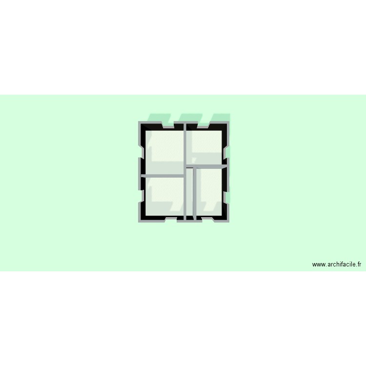 2ieme etage. Plan de 2 pièces et 77 m2