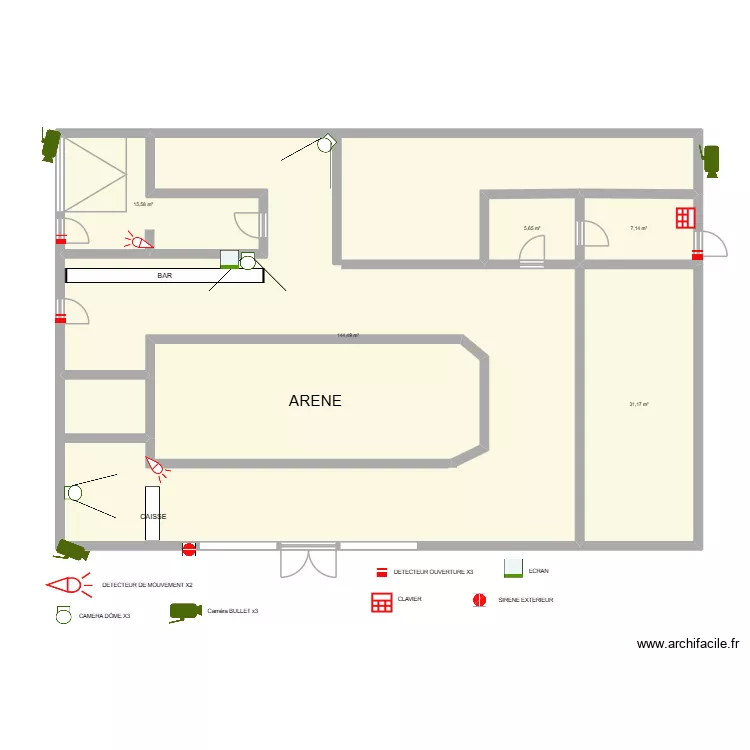 SAS LE CMPLEXE. Plan de 6  et 243 m²
