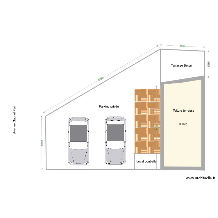 plan de masse. Plan de 1 pièce et 19 m2