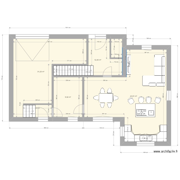 Adler Wilmes. Plan de 4 pièces et 97 m2