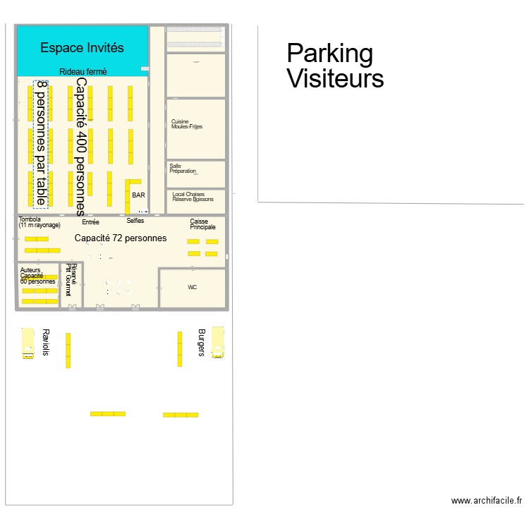 Belfaux 2024 - Salle de Paroisse. Plan de 8 pièces et 2064 m2