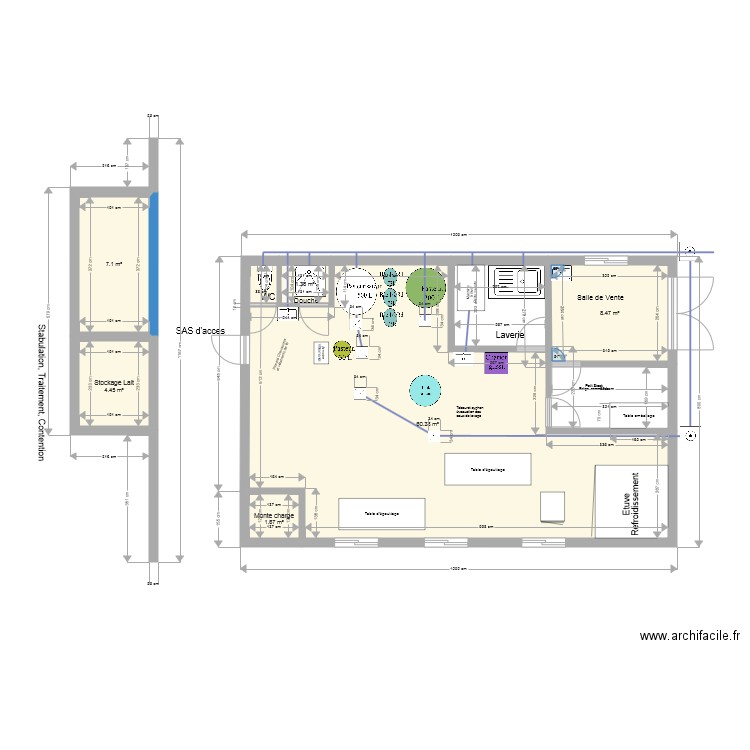 Laiterie vers 3 9. Plan de 0 pièce et 0 m2